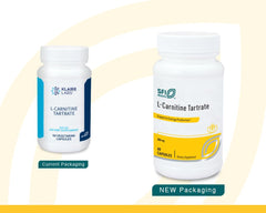 Klaire L-Carnitine Tartrate capsules close-up for steady daily intake.