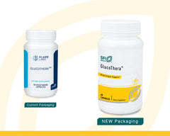 Klaire Labs GlucoThera cap sealed, 60 capsules ready for ongoing daily routines.