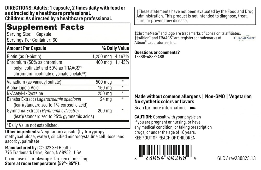 Klaire Labs GlucoThera product insert highlighting trusted practitioner heritage.