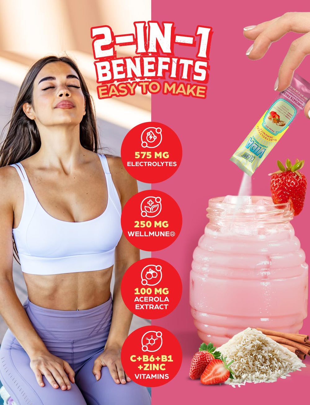 KLASS VIDA Coconut Water Electrolyte blend with minerals for rapid hydration.