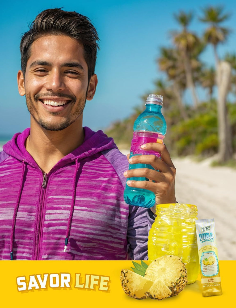 KLASS VIDA travel-friendly pouch ready for gym or travel hydration.