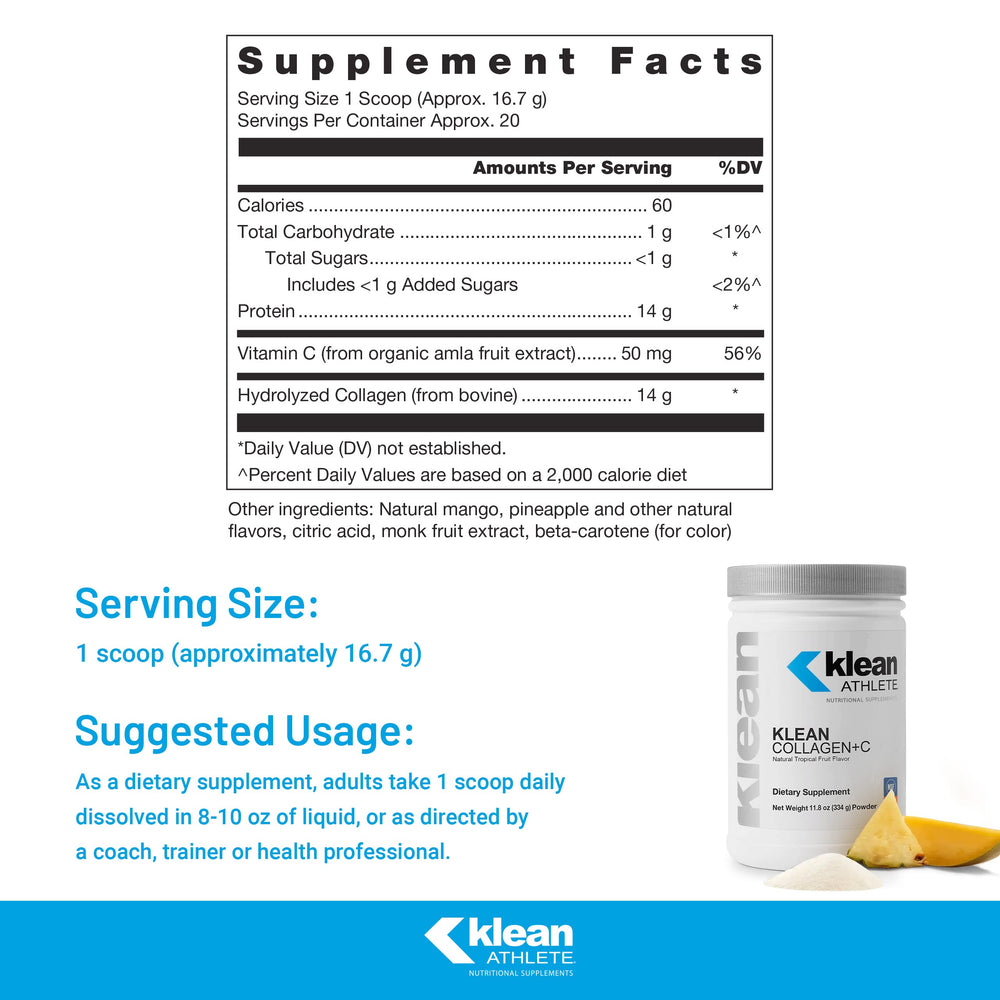Pouring Klean Collagen+C powder into a shaker after training.