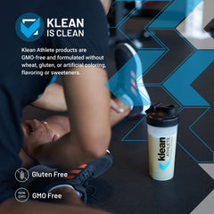 Klean Isolate shake being prepared with vanilla flavor for a quick drink.