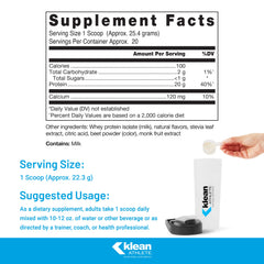 Klean Isolate strawberry powder ready to mix into drinks for daily use.