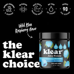 Klear blue raspberry splash close-up highlights refreshing flavor