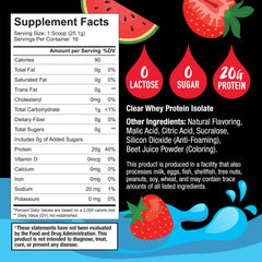 Klear clear-protein powder closeup shows fruity flavor and fine texture