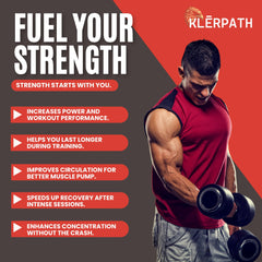 Klerpath GrōMuscle beta-alanine powder scoop signals extended endurance.
