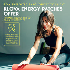 Klova Energy Patches daily-use lifestyle shot with easy application.