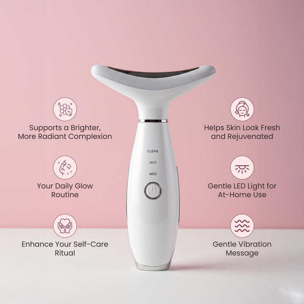 KLYVER device displaying vibration mode for gentle facial massage.