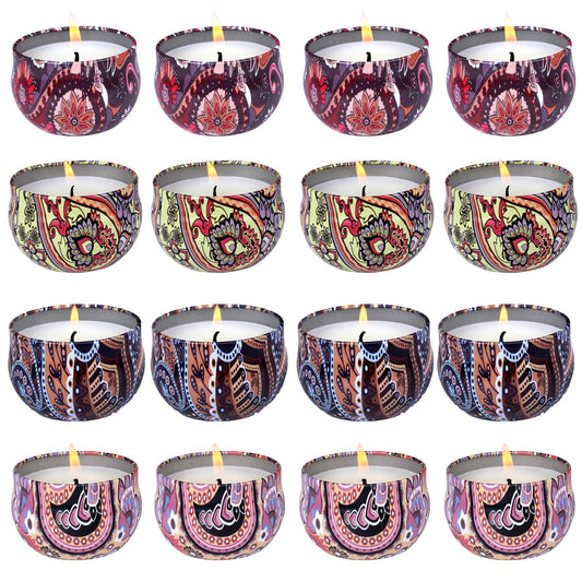 KNOURT rose-tin candle adds floral ambience to a cozy living room.
