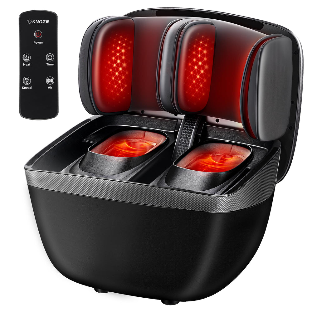 KNQZE 2-in-1 Shiatsu Massager with remote and heat for deep relaxation.
