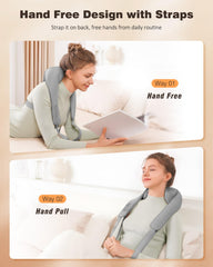 KNQZE 4D kneading rollers gray illustrate deep tissue action.