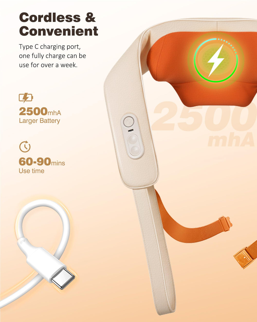 User-friendly controls on the KNQZE massager for quick customization.