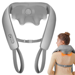 KNQZE neck and shoulder massager in gray front view for targeted relaxation.