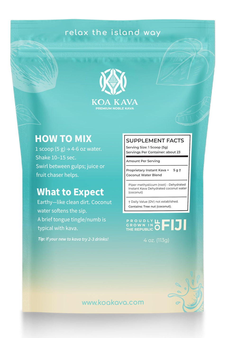 Koa Kava Noble Fiji kava field origin and harvest scene.