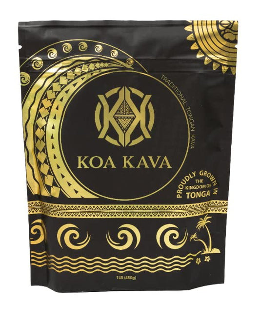 Koa Kava kava-root powder packaging showing branding for confident online purchase