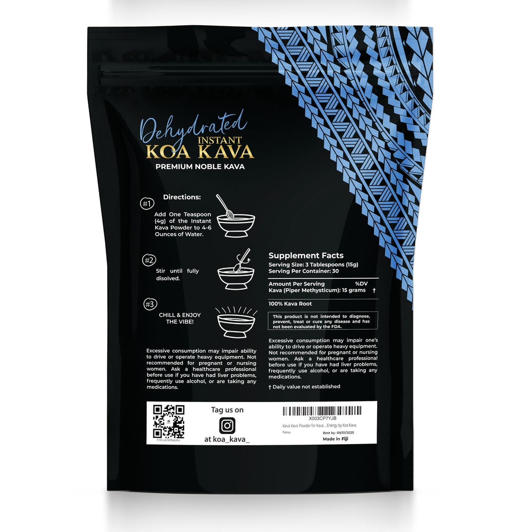Koa Kava 4 oz jar packaging, compact and store-friendly