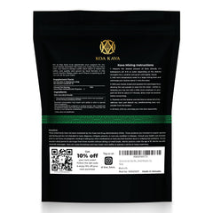 Koa Kava packaging emphasizes premium product and pure ingredients.