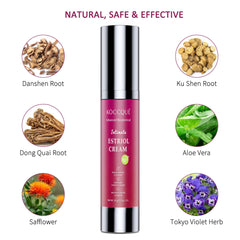 KOCCQUE Estriol Cream texture appears non-greasy and fast-absorbing