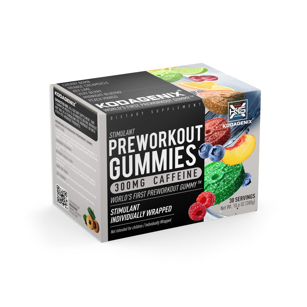 Kodagenix Pre Workout Gummies energy burst for sharper focus and quicker cues before training.