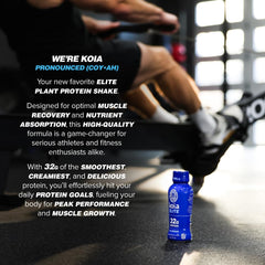 Koia Elite Vanilla branding close-up emphasizing vegan protein