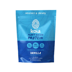 Koia Vanilla Plant Based Protein Powder bottle ready for daily shakes