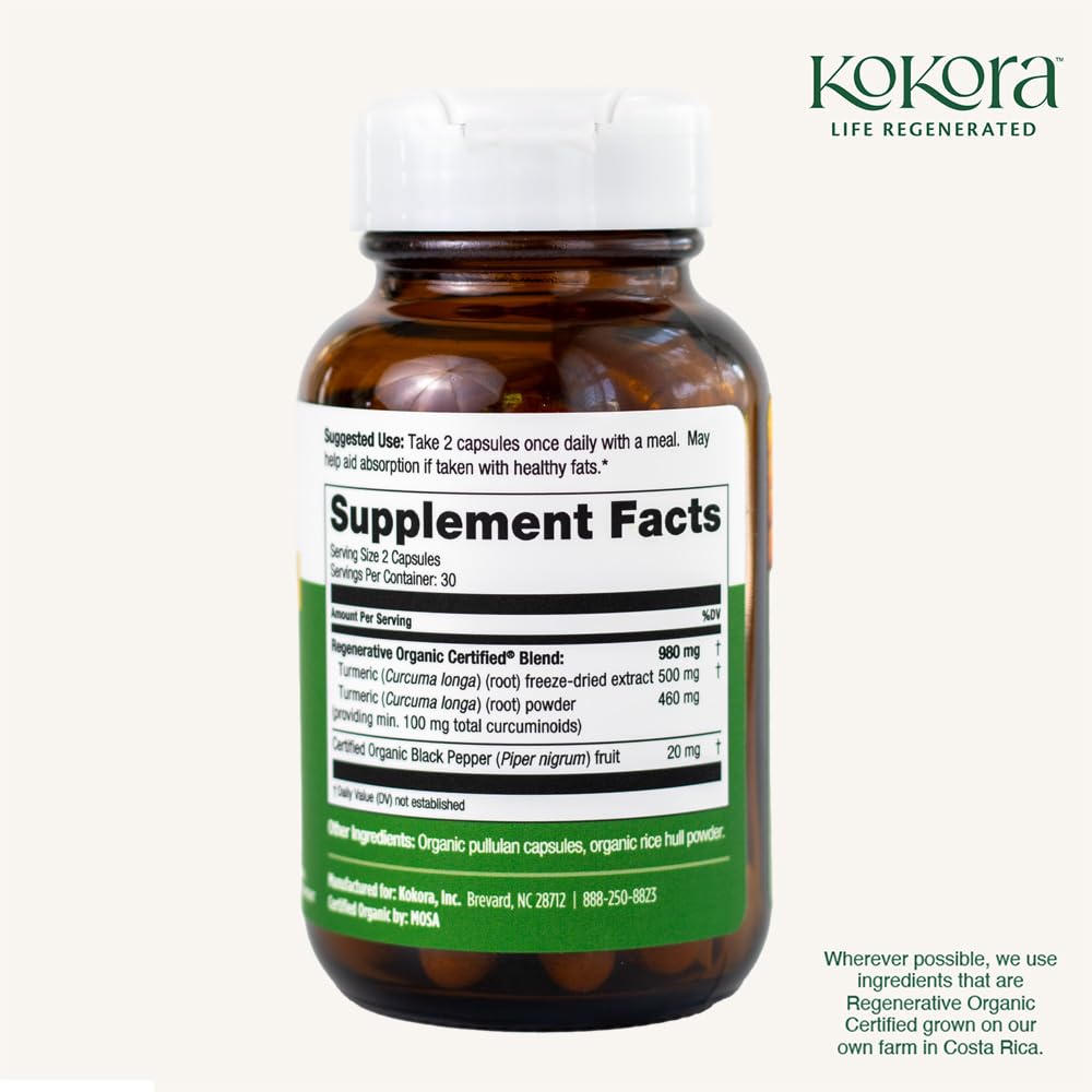 Two Kokora capsules served with a meal for daily wellness