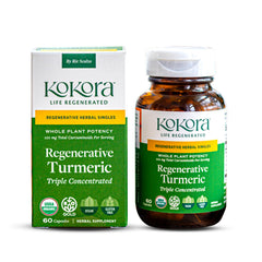 Kokora Regenerative Turmeric bottle shown for daily joint support and vitality