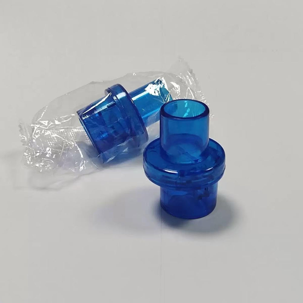 KoKoWill closeup of blue CPR valve highlighting clear design.
