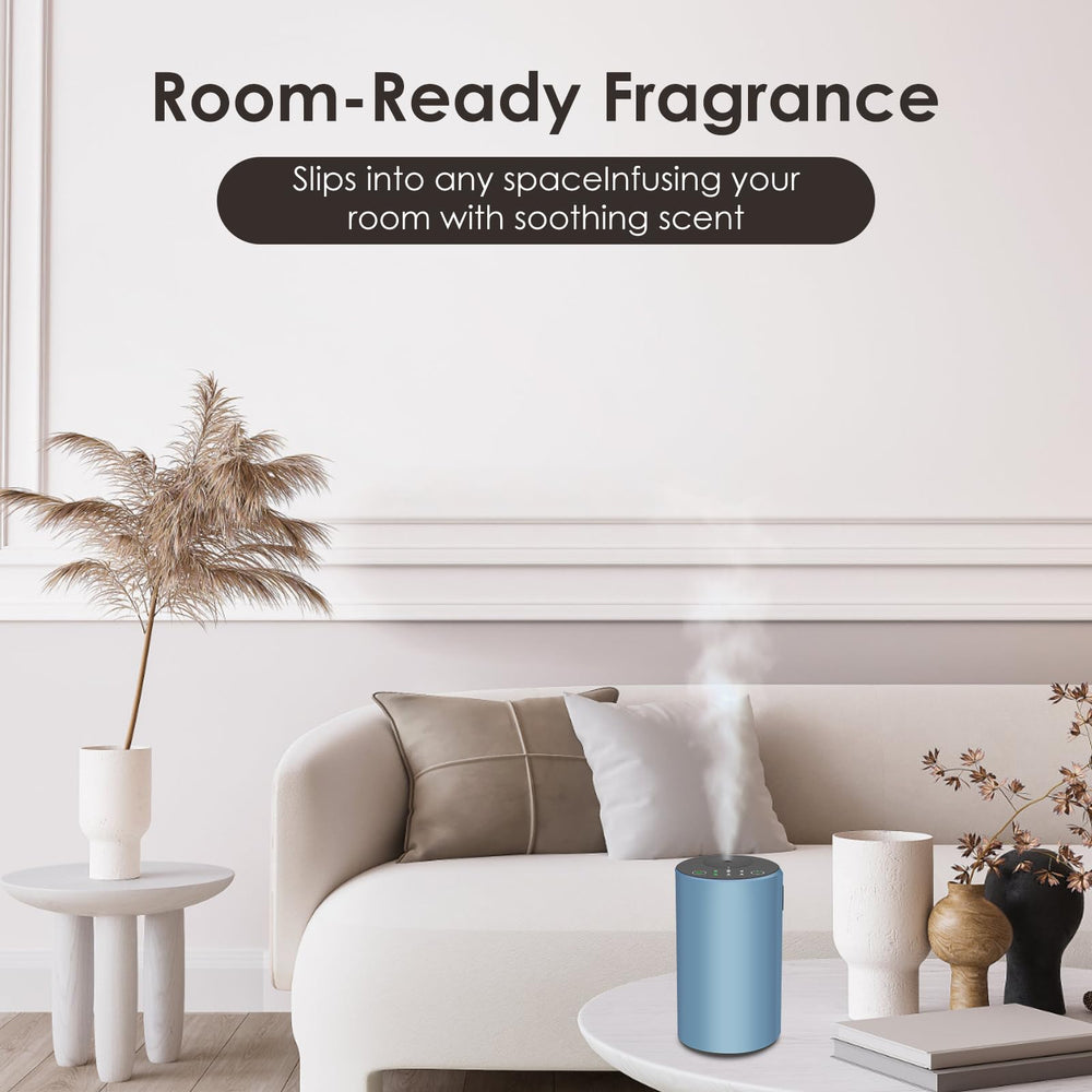KONCHILE waterless diffuser blue packaging, gift-ready eco-friendly design