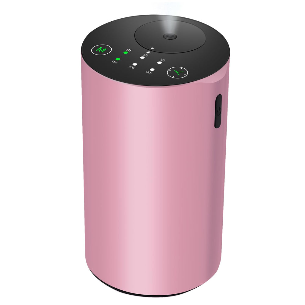 KONCHILE waterless diffuser pink with seven LED colors for ambient aromatherapy at home.