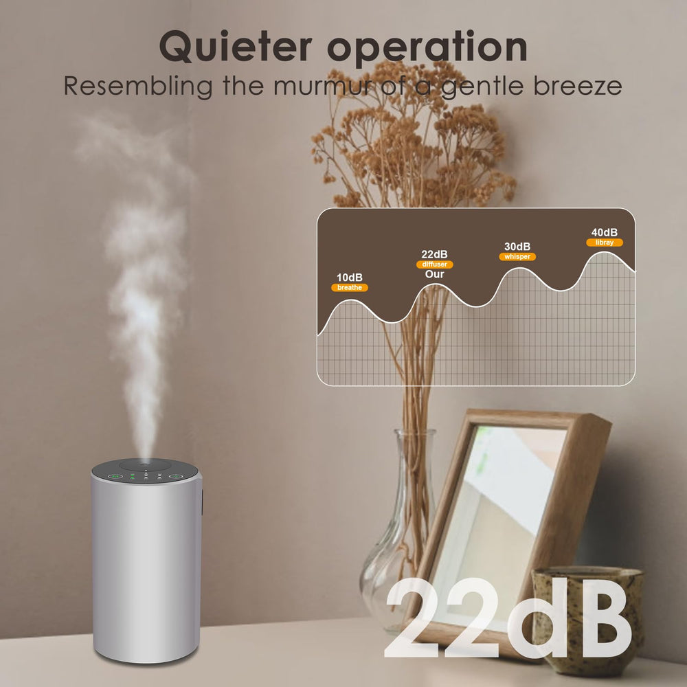 KONCHILE silver-casing diffuser highlighting sleek, travel-friendly design.