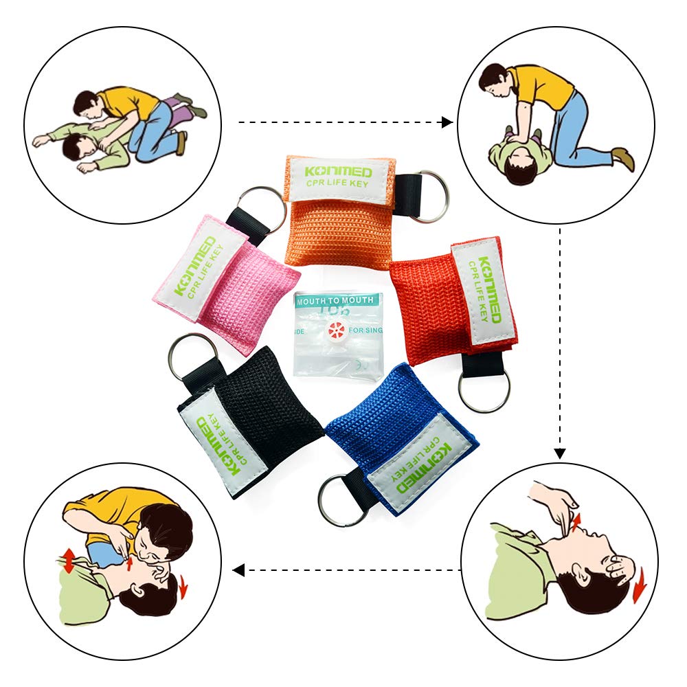 KONMED CPR face shield material detail shows thin sterile barrier