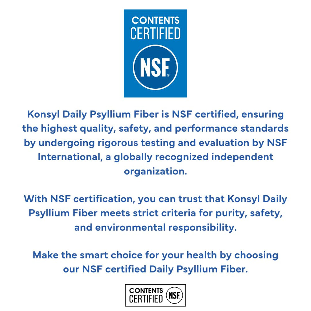 Konsyl package highlighting 90 servings and 5g fiber per serving
