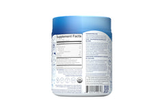 KOS blue spirulina powder scoop highlights easy daily mix for a relaxing ritual at home.