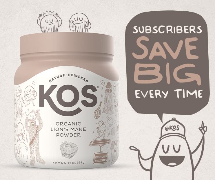 Fine powder on a scoop from KOS Lion's Mane for quick mixing