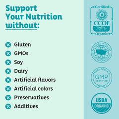 KOS Organic Spirulina label highlighting USDA Organic certification