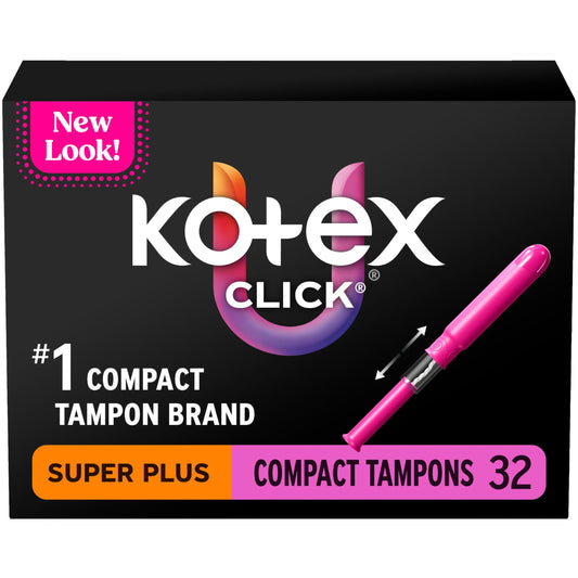 U by Kotex Click compact tampon packaging for discreet on-the-go protection