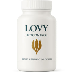 KOVGOCY Lovy Urocontrol bottle front with 60 capsules for daily bladder support.