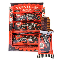 Kreatures of Habit DAILY BAR chocolate peanut butter banger close-up, delicious energy for workouts