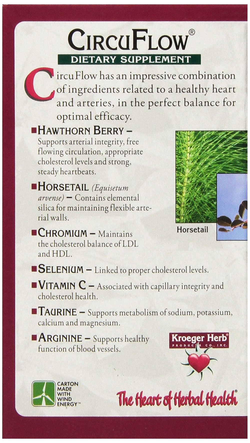 Circu Flow ingredient blend featuring chromium, selenium, and vitamin C.