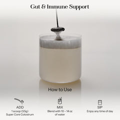 Scoop dispensing ImmunoLin powder for convenient daily dosing.