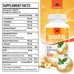 Kroppssund Dopamine tablets close-up showing smooth coating and even dosage.