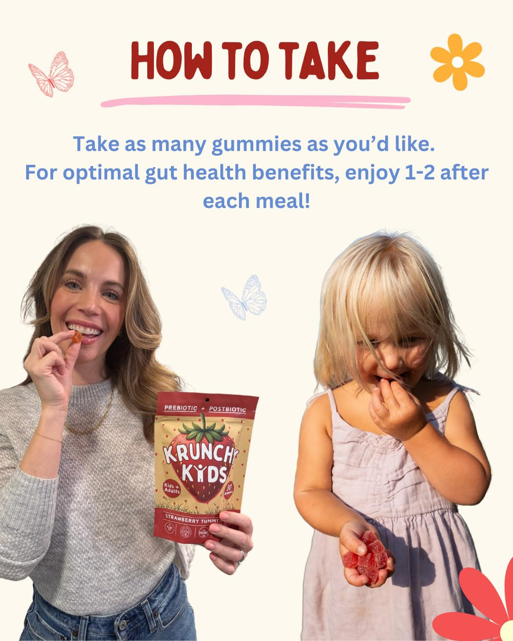 Morning routine setup with Krunchy Kids gummies ready to go.