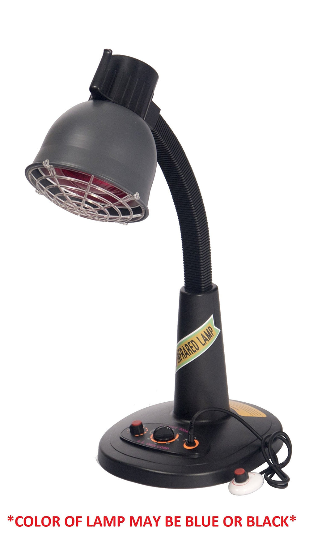 KS Infrared Heat Lamp Desk adjustable neck demonstrates flexible heat direction