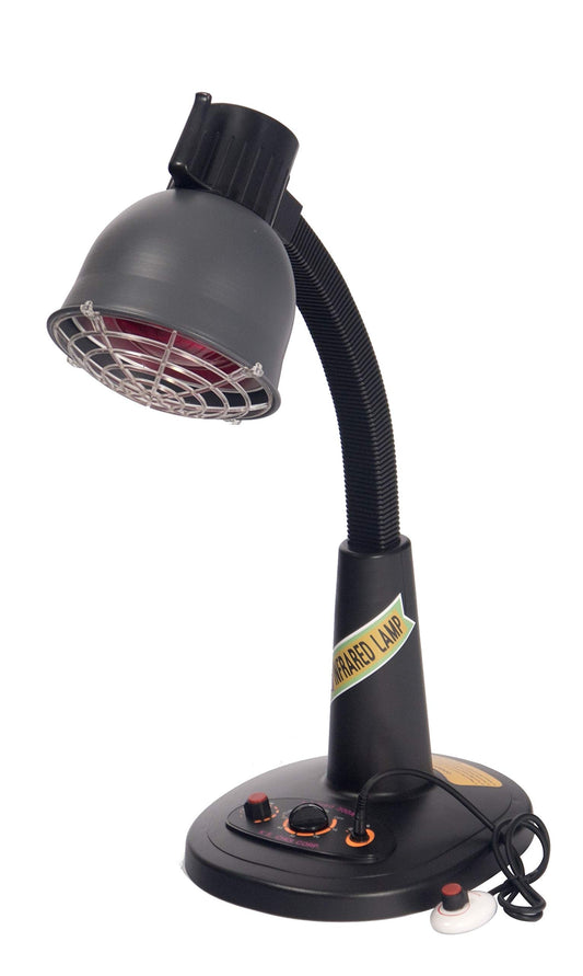 KS Infrared Heat Lamp Desk front view highlights compact desktop warmth
