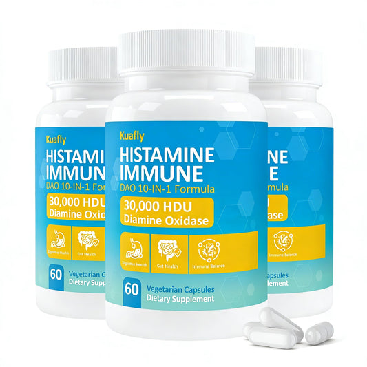 KUAFLY DAO enzyme bottle front showing high-potency digestion support for gut comfort.