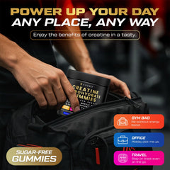 Kukaly Creatine Gummies close-up shows chewy texture for workouts.
