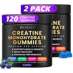 KUKALY Creatine Monohydrate Gummies blueberry bottle for on-the-go energy