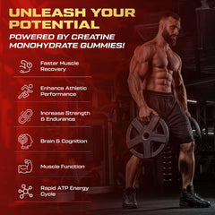 Serving shot of four gummies per serving for daily energy and focus.